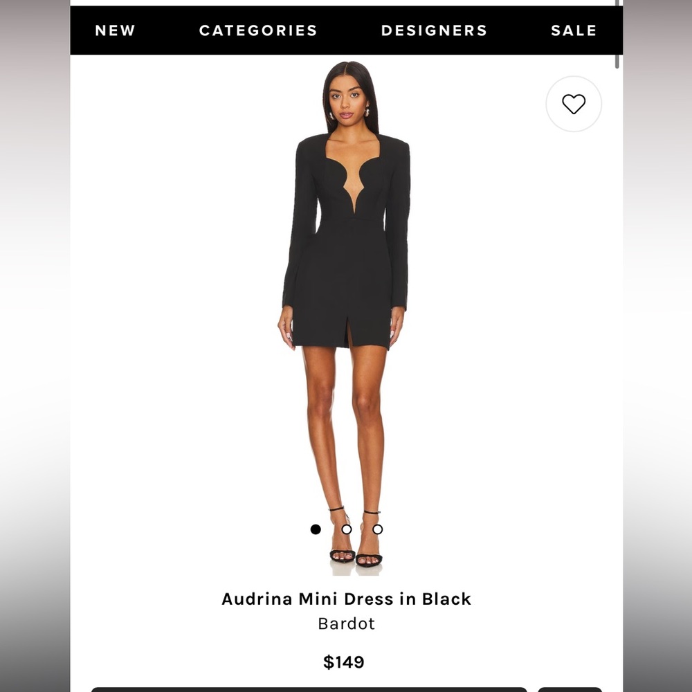 NWT Bardot Black long sleeve mini dress